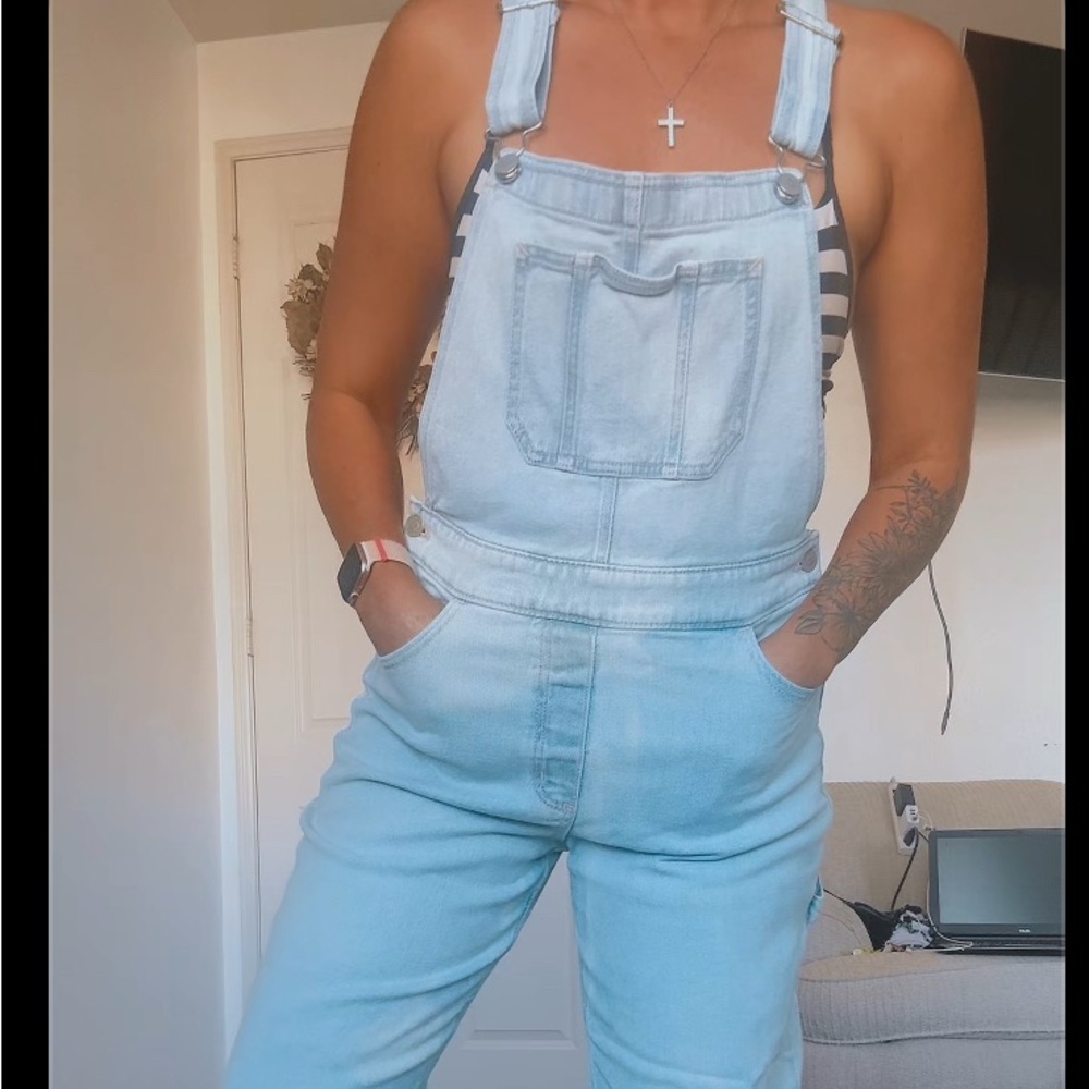 Hollister Light Blue Women Jeans Overalls